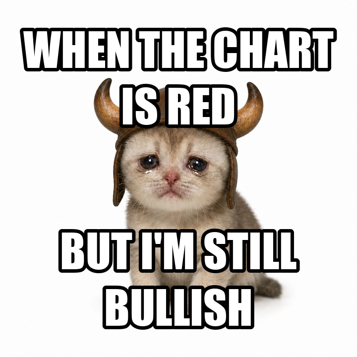 When the chart is red but I'm still bullish
